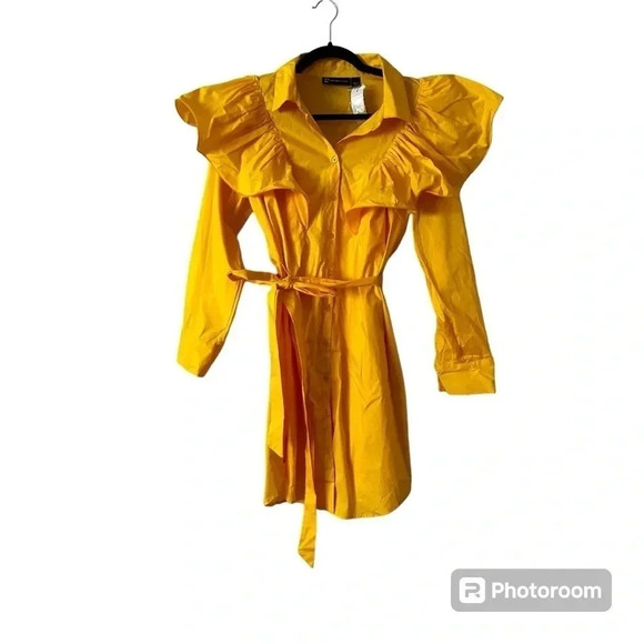 New York and company button down ruffles dress Large - Picture 1 of 7